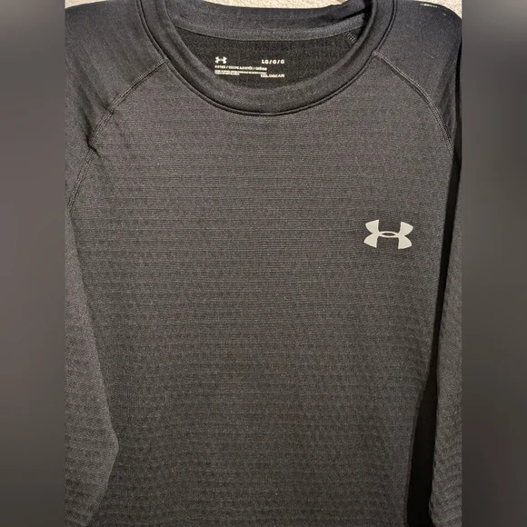 Under Armour UA Base 2.0 ColdGear Fitted Crew Shirt Men's Large Black - Picture 2 of 7